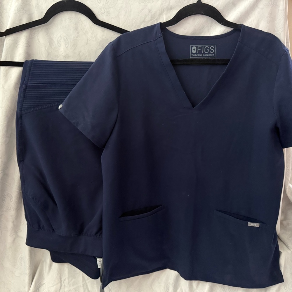 Figs Technical Collection Deep Blue Scrub Top & Bottom